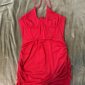 SHEIN Red Halter Dress
